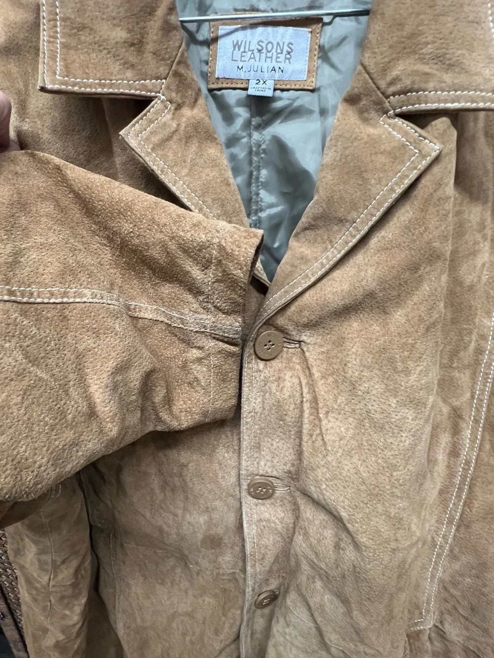 Wilson’s leather M. Julian coat 2X tan suede leather mens jacket coat